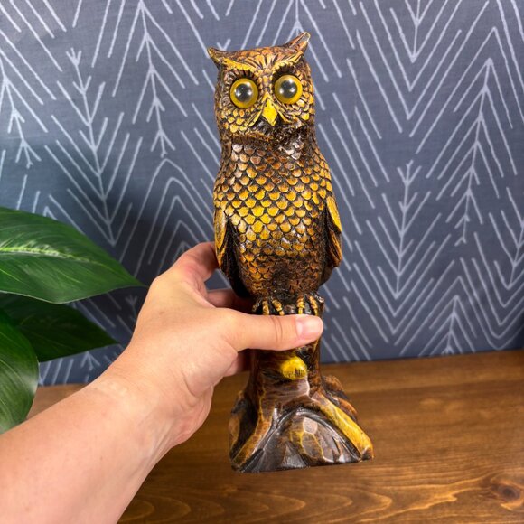 Vintage Pearlite Stone Owl Canadian Wildlife Home Decor - Picture 6 of 12
